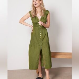 Frame Shirred Sleeveless Dress size S